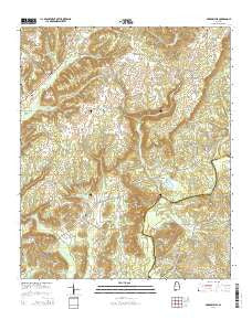 Arkadelphia Alabama Current topographic map, 1:24000 scale, 7.5 X 7.5 Minute, Year 2014