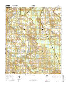 Ballplay Alabama Current topographic map, 1:24000 scale, 7.5 X 7.5 Minute, Year 2014