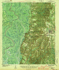 Bay Minette Alabama Historical topographic map, 1:62500 scale, 15 X 15 Minute, Year 1943