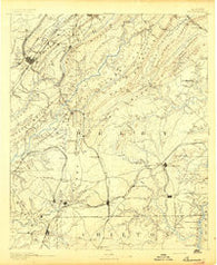 Bessemer Alabama Historical topographic map, 1:125000 scale, 30 X 30 Minute, Year 1892