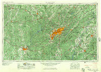 Birmingham Alabama Historical topographic map, 1:250000 scale, 1 X 2 Degree, Year 1957