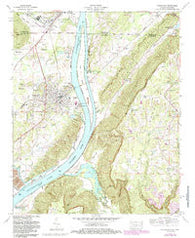 Bridgeport Alabama Historical topographic map, 1:24000 scale, 7.5 X 7.5 Minute, Year 1974