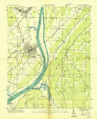 Bridgeport Alabama Historical topographic map, 1:24000 scale, 7.5 X 7.5 Minute, Year 1936