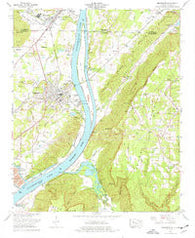 Bridgeport Alabama Historical topographic map, 1:24000 scale, 7.5 X 7.5 Minute, Year 1974