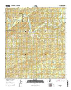 Buttston Alabama Current topographic map, 1:24000 scale, 7.5 X 7.5 Minute, Year 2014