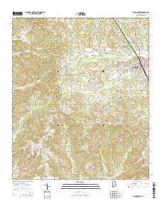 Clanton West Alabama Current topographic map, 1:24000 scale, 7.5 X 7.5 Minute, Year 2014
