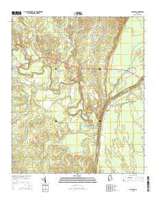 Coatopa Alabama Current topographic map, 1:24000 scale, 7.5 X 7.5 Minute, Year 2014