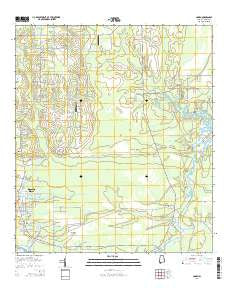Coden Alabama Current topographic map, 1:24000 scale, 7.5 X 7.5 Minute, Year 2014