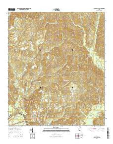 Coffeeville Alabama Current topographic map, 1:24000 scale, 7.5 X 7.5 Minute, Year 2014