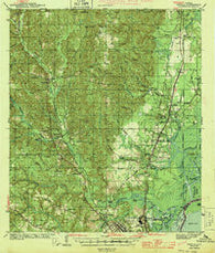 Creola Alabama Historical topographic map, 1:62500 scale, 15 X 15 Minute, Year 1943