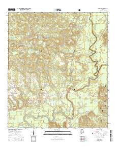 Damascus Alabama Current topographic map, 1:24000 scale, 7.5 X 7.5 Minute, Year 2014