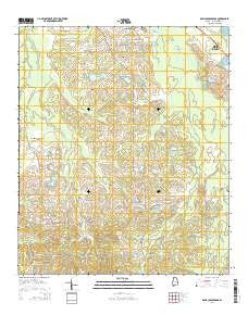 Davis Crossroads Alabama Current topographic map, 1:24000 scale, 7.5 X 7.5 Minute, Year 2014