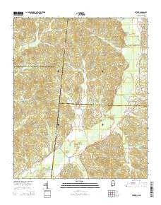 Detroit Alabama Current topographic map, 1:24000 scale, 7.5 X 7.5 Minute, Year 2014