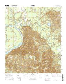 Elm Bluff Alabama Current topographic map, 1:24000 scale, 7.5 X 7.5 Minute, Year 2014