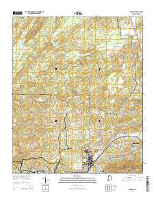 Eulaton Alabama Current topographic map, 1:24000 scale, 7.5 X 7.5 Minute, Year 2014