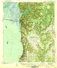 Fairhope Alabama Historical topographic map, 1:62500 scale, 15 X 15 Minute, Year 1944