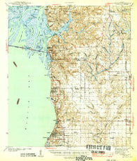 Fairhope Alabama Historical topographic map, 1:62500 scale, 15 X 15 Minute, Year 1944