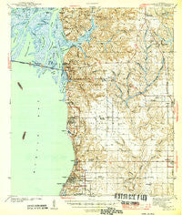 Fairhope Alabama Historical topographic map, 1:62500 scale, 15 X 15 Minute, Year 1944