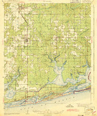 Foley Alabama Historical topographic map, 1:62500 scale, 15 X 15 Minute, Year 1943