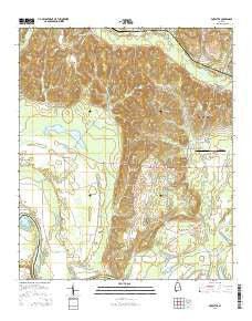 Forester Alabama Current topographic map, 1:24000 scale, 7.5 X 7.5 Minute, Year 2014