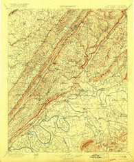 Fort Payne Alabama Historical topographic map, 1:125000 scale, 30 X 30 Minute, Year 1900