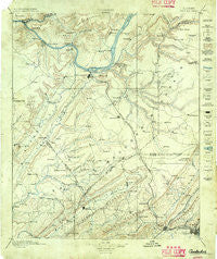 Gadsden Alabama Historical topographic map, 1:125000 scale, 30 X 30 Minute, Year 1885