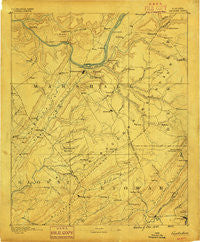 Gadsden Alabama Historical topographic map, 1:125000 scale, 30 X 30 Minute, Year 1888