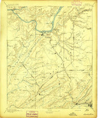 Gadsden Alabama Historical topographic map, 1:125000 scale, 30 X 30 Minute, Year 1895