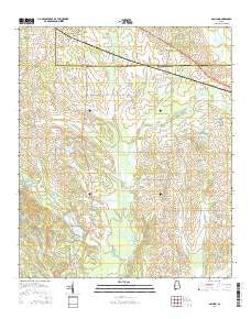 Gallion Alabama Current topographic map, 1:24000 scale, 7.5 X 7.5 Minute, Year 2014