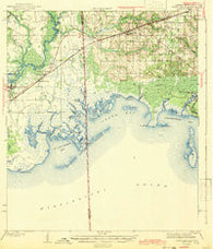 Grand Bay Alabama Historical topographic map, 1:62500 scale, 15 X 15 Minute, Year 1943