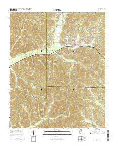 Guin Alabama Current topographic map, 1:24000 scale, 7.5 X 7.5 Minute, Year 2014