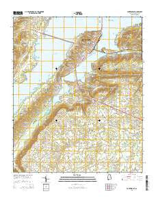 Guntersville Alabama Current topographic map, 1:24000 scale, 7.5 X 7.5 Minute, Year 2014