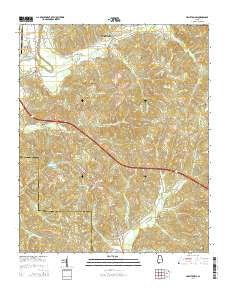Hamilton SW Alabama Current topographic map, 1:24000 scale, 7.5 X 7.5 Minute, Year 2014