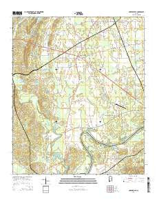 Harpersville Alabama Current topographic map, 1:24000 scale, 7.5 X 7.5 Minute, Year 2014
