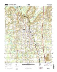 Hartselle Alabama Current topographic map, 1:24000 scale, 7.5 X 7.5 Minute, Year 2014