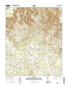 Hatton Alabama Current topographic map, 1:24000 scale, 7.5 X 7.5 Minute, Year 2014
