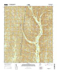 Hinton Alabama Current topographic map, 1:24000 scale, 7.5 X 7.5 Minute, Year 2014