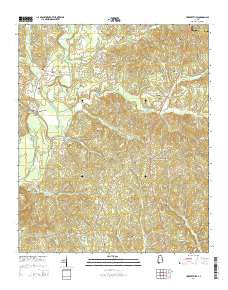 Hubbertville Alabama Current topographic map, 1:24000 scale, 7.5 X 7.5 Minute, Year 2014