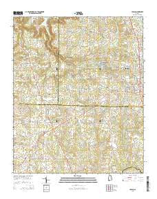 Hulaco Alabama Current topographic map, 1:24000 scale, 7.5 X 7.5 Minute, Year 2014