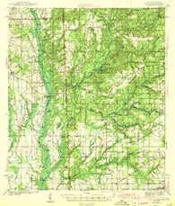 Hurley Mississippi Historical topographic map, 1:62500 scale, 15 X 15 Minute, Year 1943