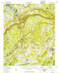 Jacksonville Alabama Historical topographic map, 1:62500 scale, 15 X 15 Minute, Year 1947