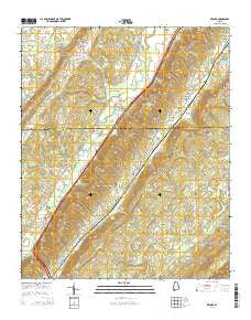 Keener Alabama Current topographic map, 1:24000 scale, 7.5 X 7.5 Minute, Year 2014