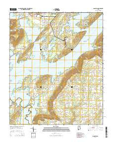 Langston Alabama Current topographic map, 1:24000 scale, 7.5 X 7.5 Minute, Year 2014