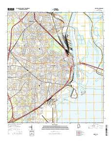 Mobile Alabama Current topographic map, 1:24000 scale, 7.5 X 7.5 Minute, Year 2014