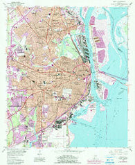 Mobile Alabama Historical topographic map, 1:24000 scale, 7.5 X 7.5 Minute, Year 1953