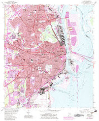 Mobile Alabama Historical topographic map, 1:24000 scale, 7.5 X 7.5 Minute, Year 1953