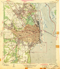 Mobile Alabama Historical topographic map, 1:31680 scale, 7.5 X 7.5 Minute, Year 1943