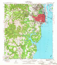Mobile Alabama Historical topographic map, 1:62500 scale, 15 X 15 Minute, Year 1940