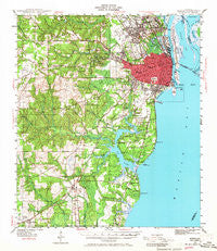 Mobile Alabama Historical topographic map, 1:62500 scale, 15 X 15 Minute, Year 1940