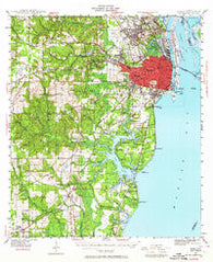 Mobile Alabama Historical topographic map, 1:62500 scale, 15 X 15 Minute, Year 1940